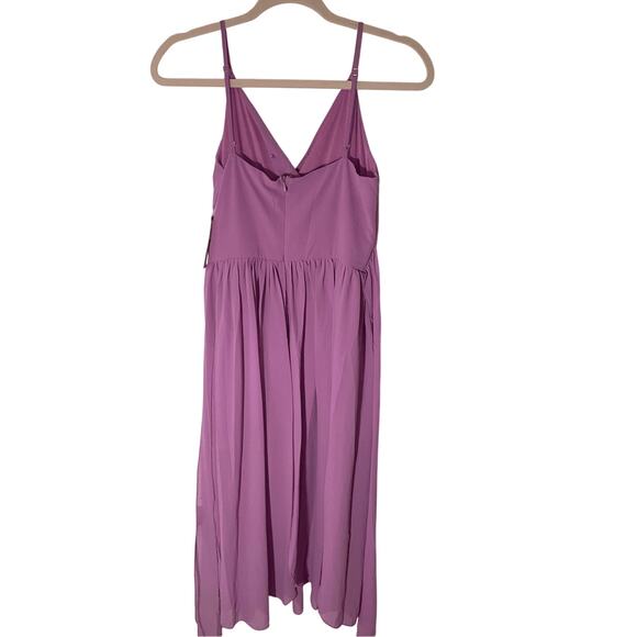 NWT Entro High Low Pink Purple Split Chiffon Spaghetti Strapped Romper - Picture 6 of 8